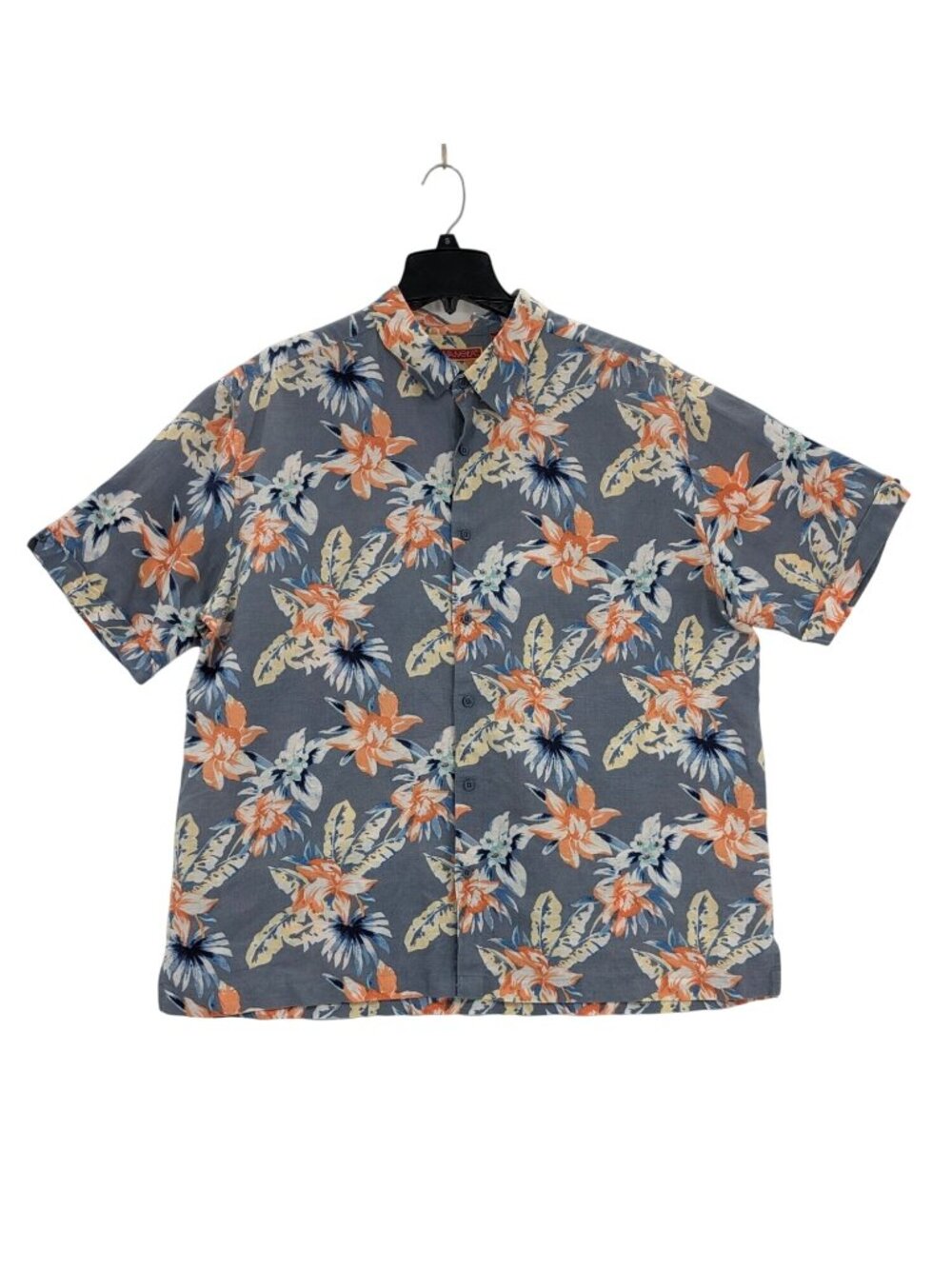 Havanera Linen Blend Button up Shirt‎ Floral Hawaiian Tropical Vacation XXLarge